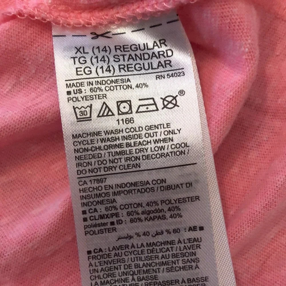 NWOT Old Navy Relaxed Fit Long Sleeve Tee Size XL 14 Pink